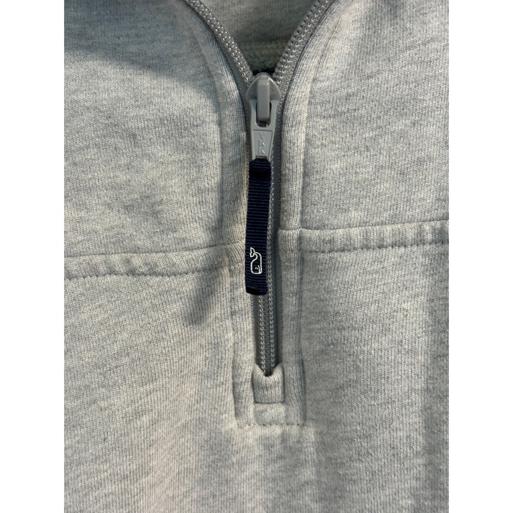 Vineyard Vines Womens XL Gray Quarter Zip Pullover Canvas Shoulder Patch Sweater - Picture 4 of 8